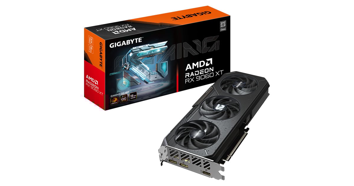 「黒」GIGABYTE Radeon RX 9060 XT 16GB GIGABYTE Radeon RX 9060 XT GAMING OC 16GB grafische kaart 2x