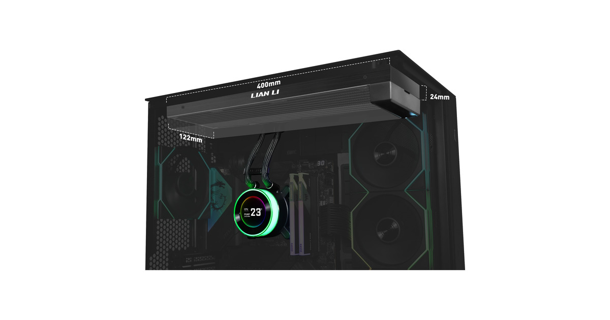 Lian Li Hydroshift II LCD-C 360 fanless waterkoeling Zwart