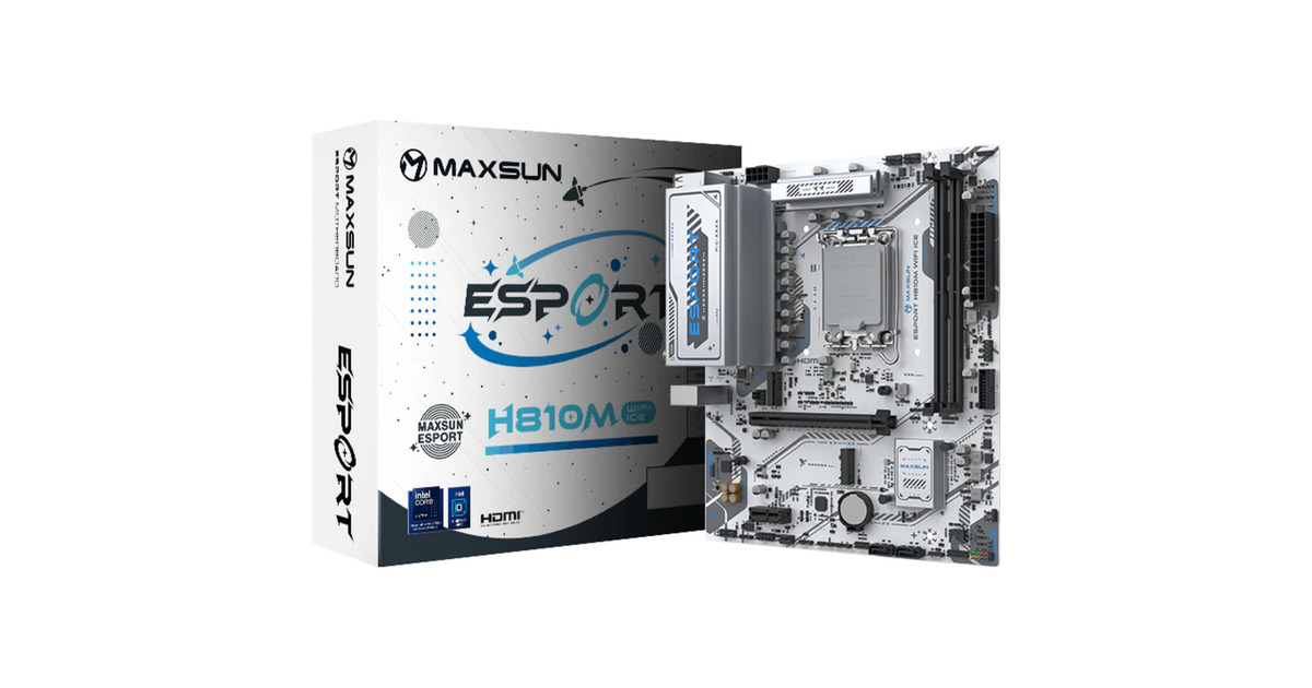 Ice Socket MAXSUN MS-eSport H810M WIFI ICE socket 1851 moederbord Wit, 2.5 Gb-LAN ...