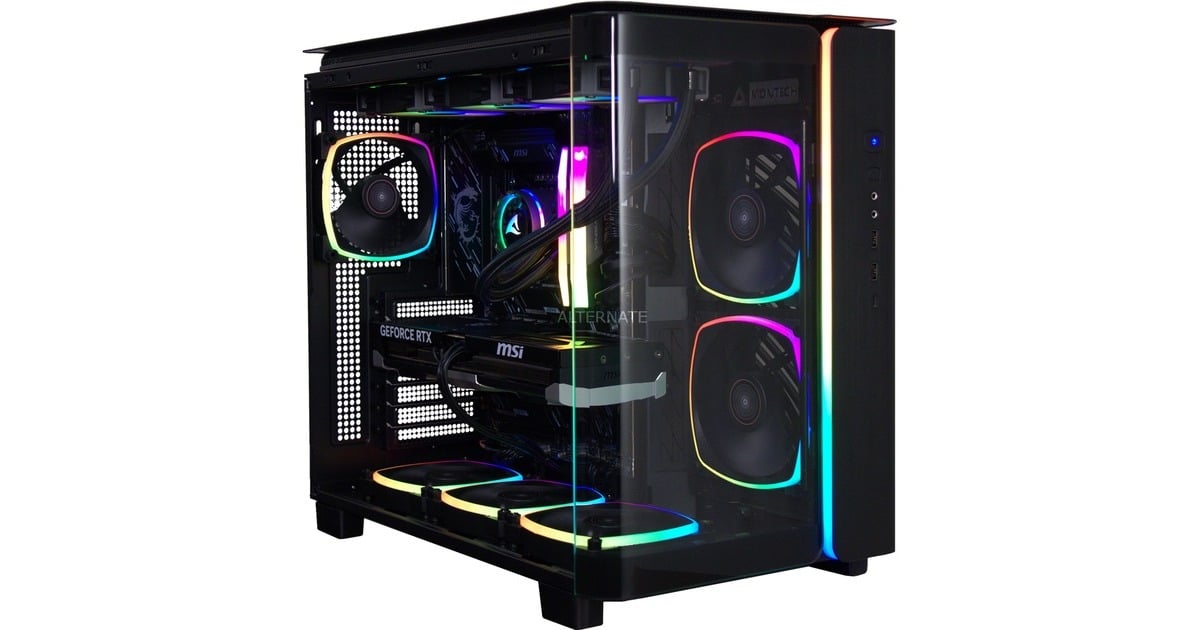 ALTERNATE Thunderstorm Pro Core Ultra 7 – RTX 5080 gaming pc Zwart