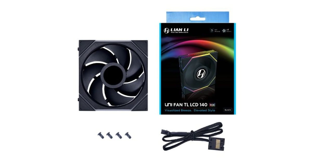Lian Li UNI FAN TLLCD140 Black Single Pack case fan Zwart