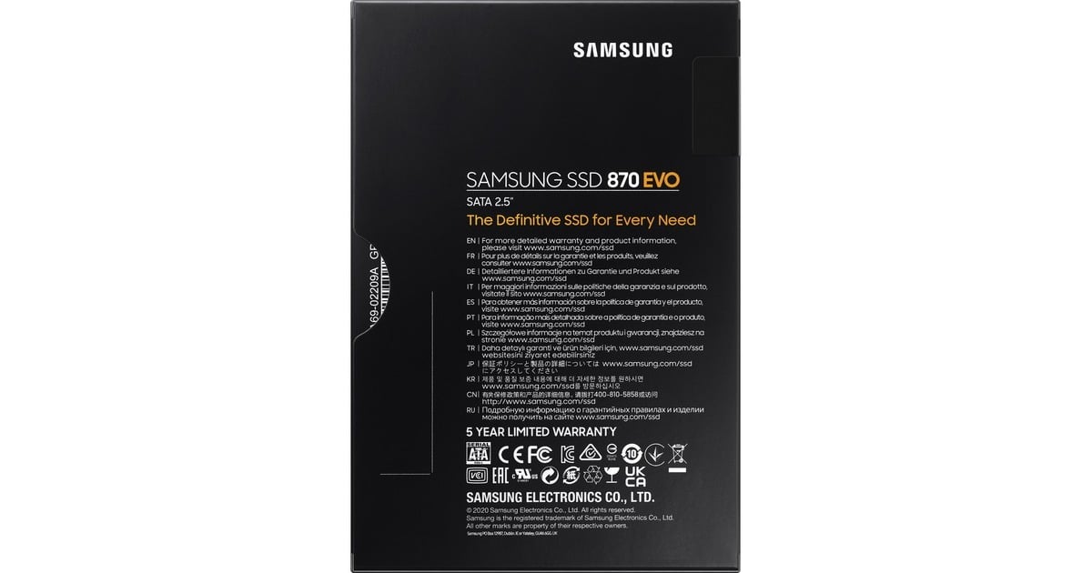 Samsung 870 EVO 2 TB SSD MZ-77E2T0B/EU, SATA/600