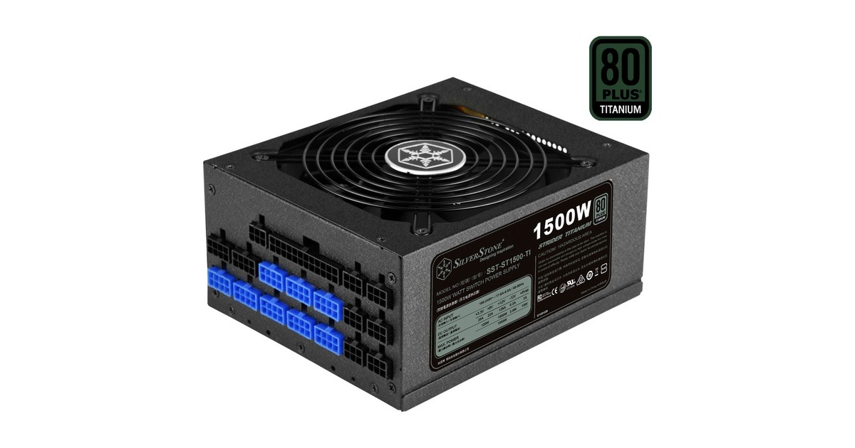 SilverStone SST-ST1500-TI v2.0 modulaire 1500 watt voeding Zwart 