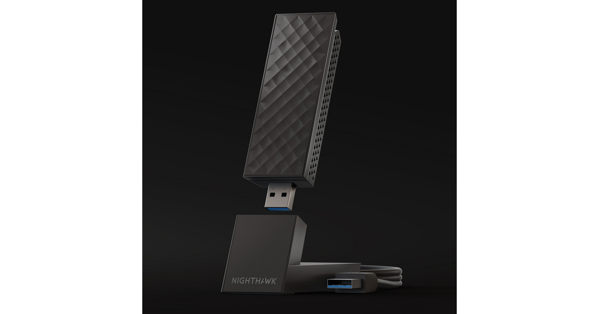 NETGEAR Nighthawk WiFi 7 USB 3.0-Adapter – BE6000 Tri-Band Wireless Gigabit Speed Funktioniert mit jedem WiFi 7- oder 6 6E-Router oder Mesh-System – Für Windows-PCs