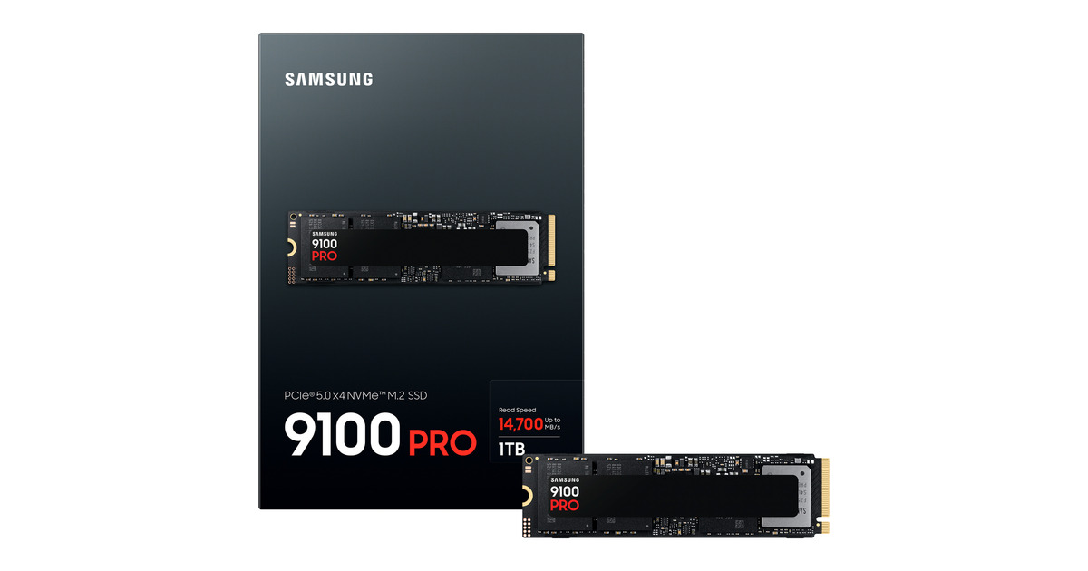 Samsung 9100 PRO 1 TB SSD MZ-VAP1T0BW, PCIe Gen 5.0 x4, NVMe 2.0