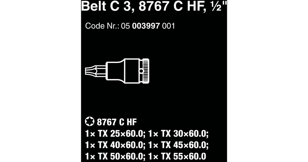 Wera Dop-magneetstrip C 4 Zyklop doppenset 1/2 inch