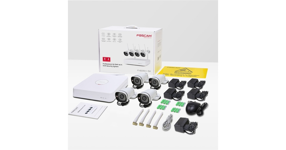Caméra IP Foscam B4 - 100% sans fil - 2K/4MP - Vision nocturne - Pan/ Tilt - Caméra à