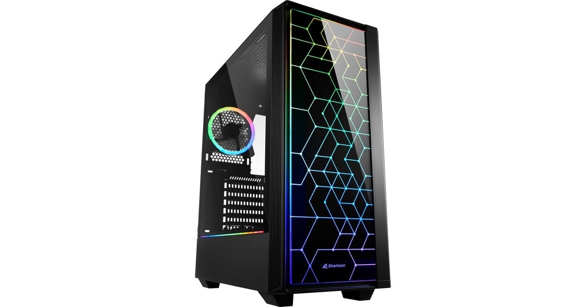 Sharkoon AK3 midi tower behuizing Zwart | 2x USB-A | 1x USB-C