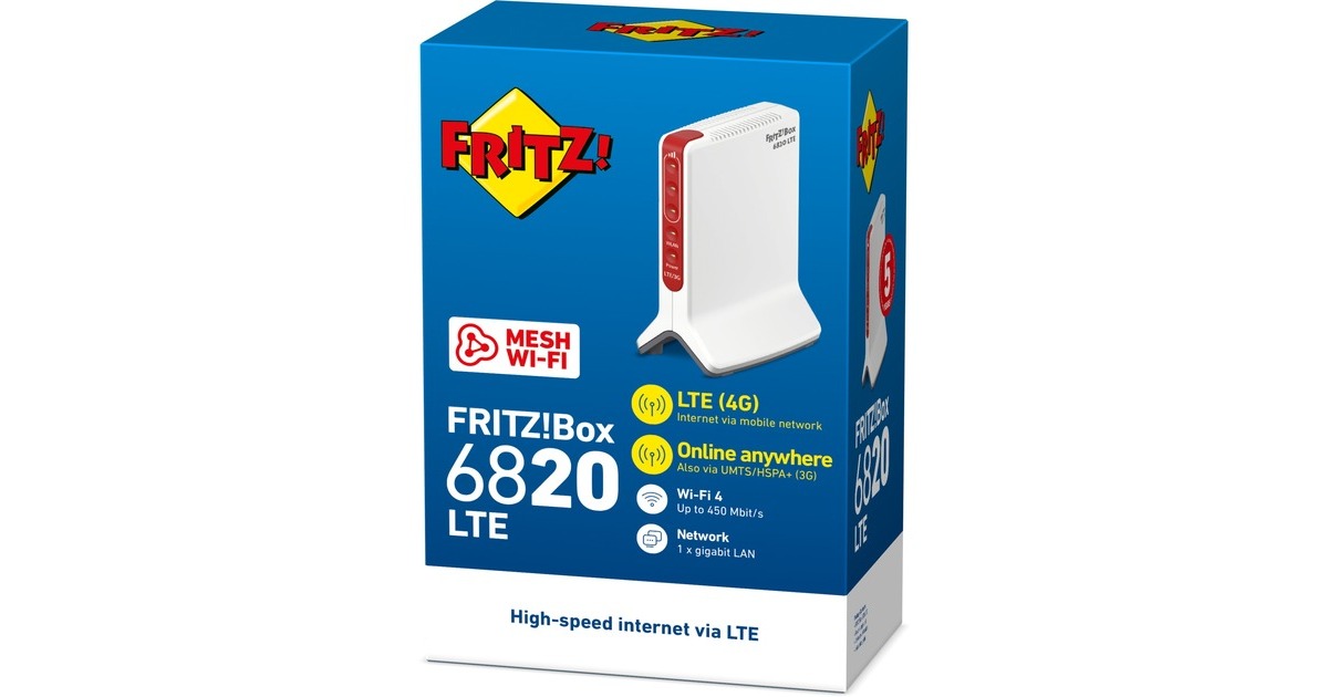 FRITZ! Box 6820 LTE v3 International wlan lte router Wit/rood, 4G (LTE ...