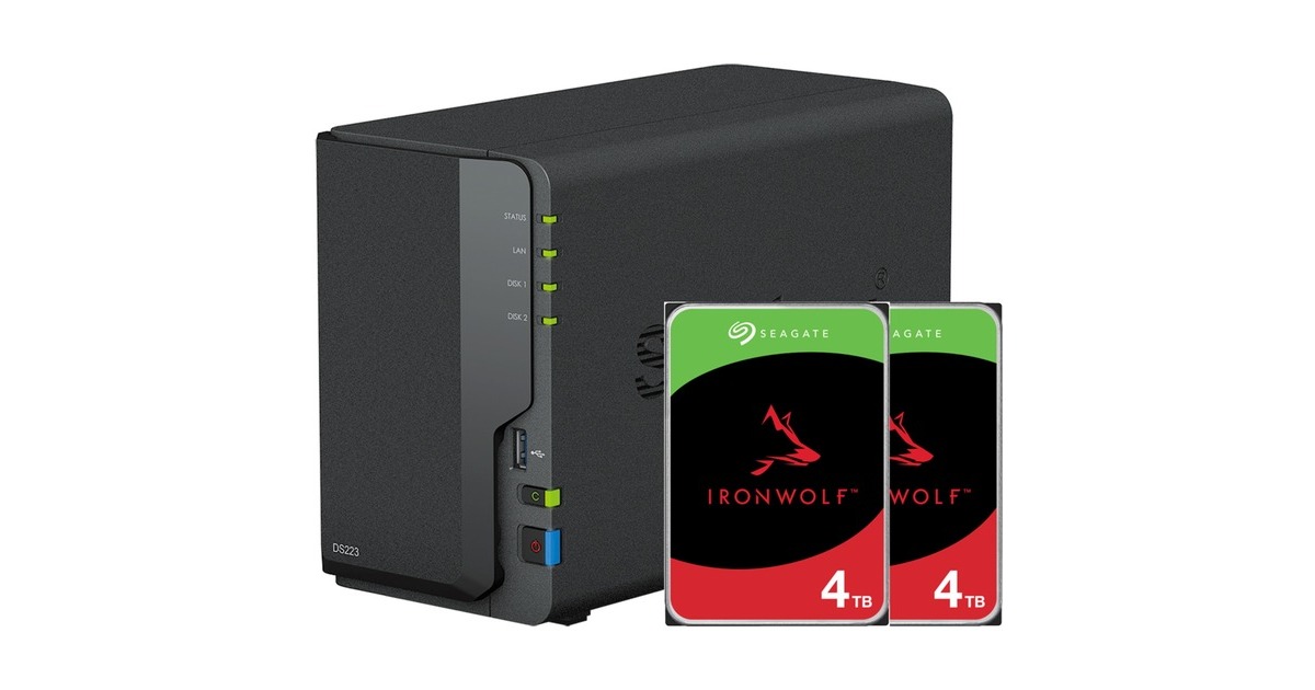 Synology DiskStation DS223 incl. 2x Seagate IronWolf 4 TB harde
