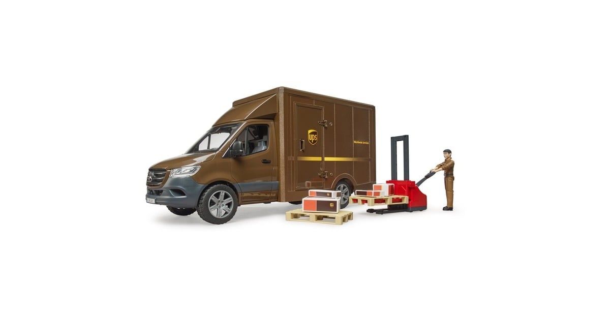 bruder MB Sprinter UPS met chauffeur en toebehoren Modelvoertuig 02678