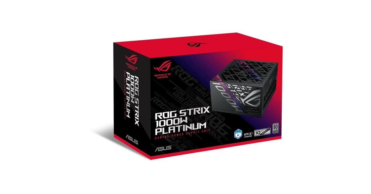 ASUS ROG STRIX Platinum modulaire 1000 watt voeding Zwart, 1x 12V