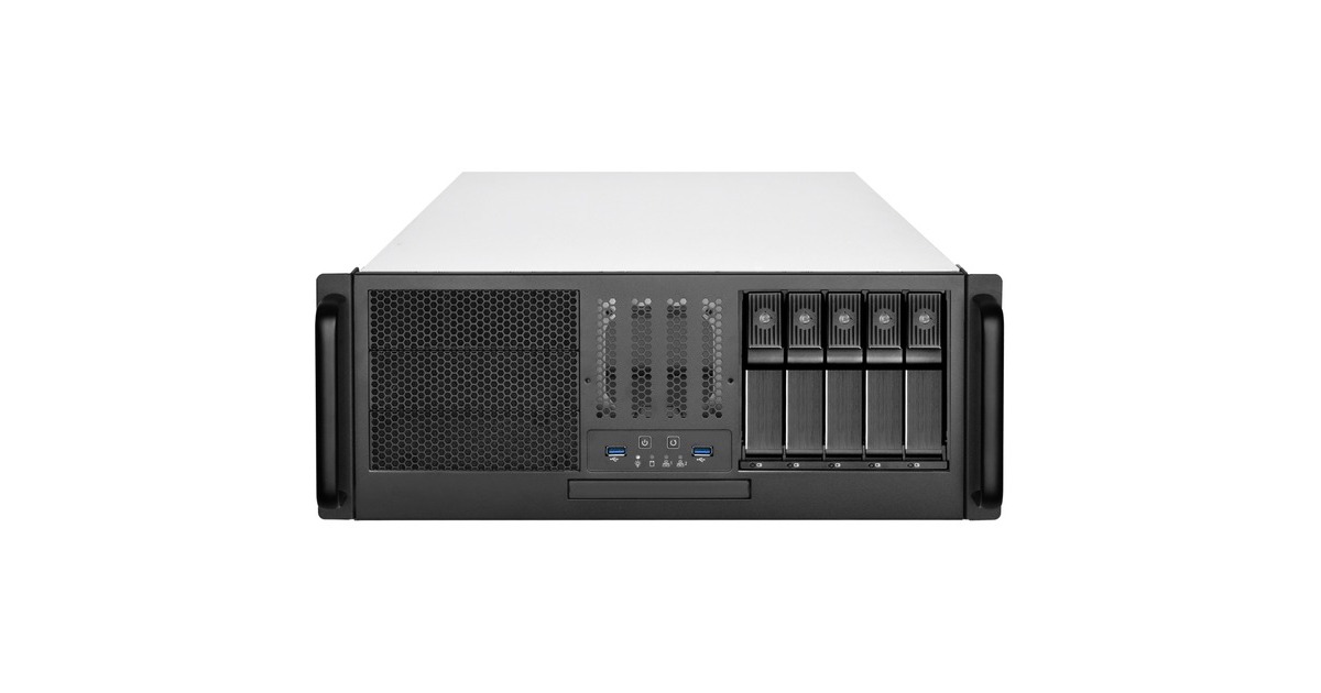 Logitech Rack Ebox H08 SilverStone RM41-H08 rack behuizing Zwart | 2x USB-A 3.2 (5 Gbit/s)