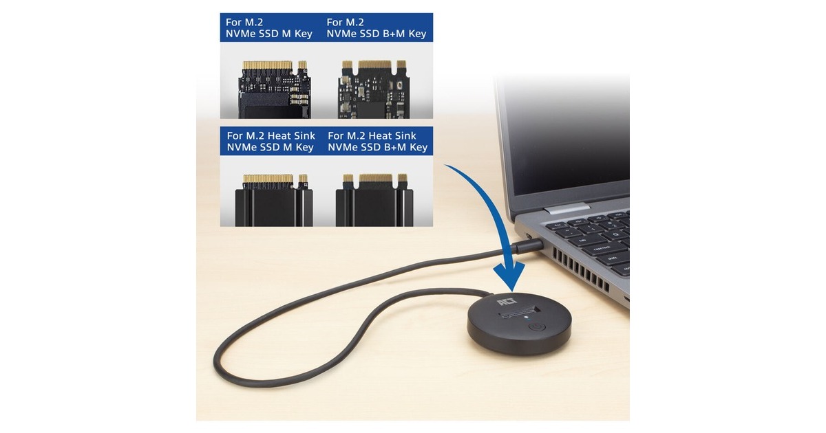 ACT M.2 NVMe/PCIe SSD Docking Station - USB-C 3.2 Gen2