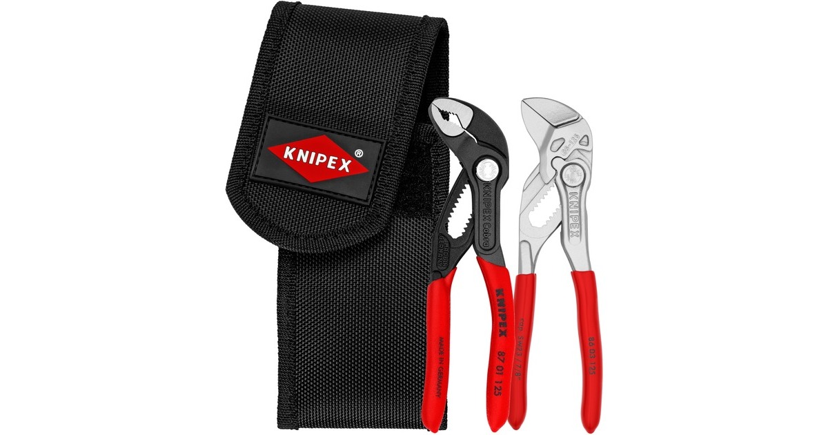 KNIPEX Mini-tangenset in gereedschapshouder voor aan de riem 1 x 87 01 125, 1 x 86 03 125 160 mm, 00 20 72 V04