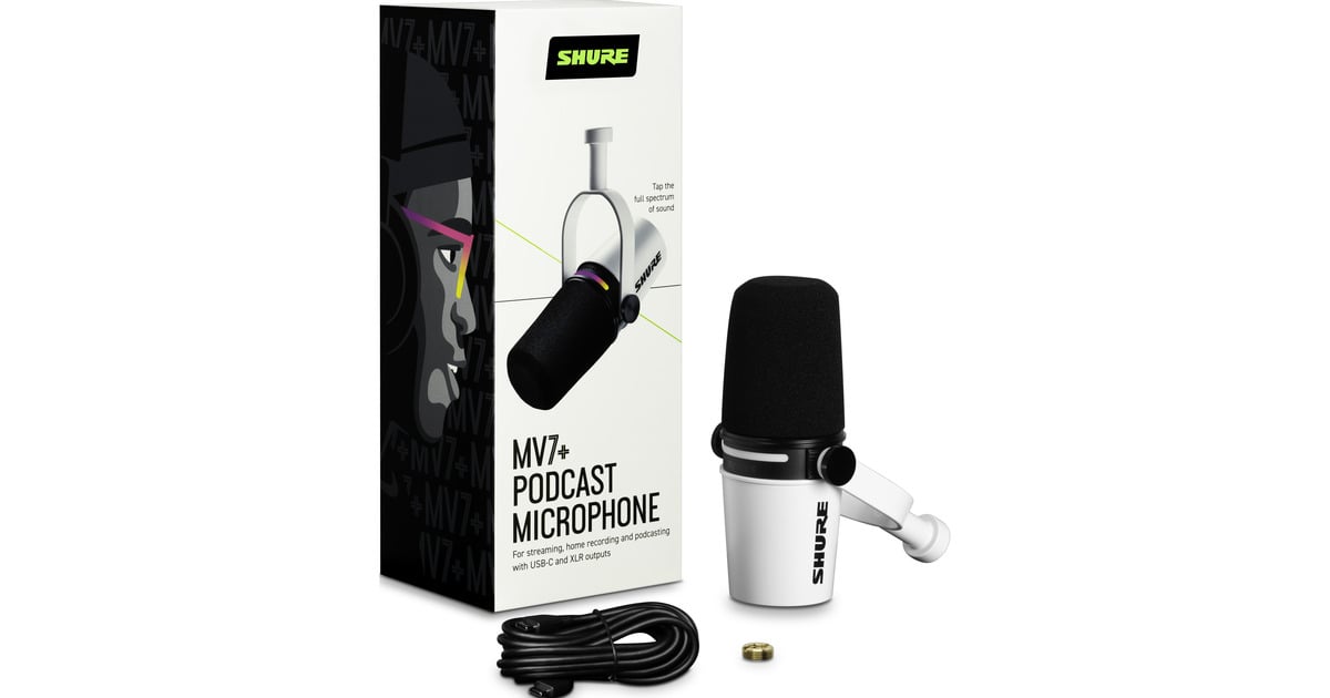 SHURE MV7+ Podcastmicrofoon Wit