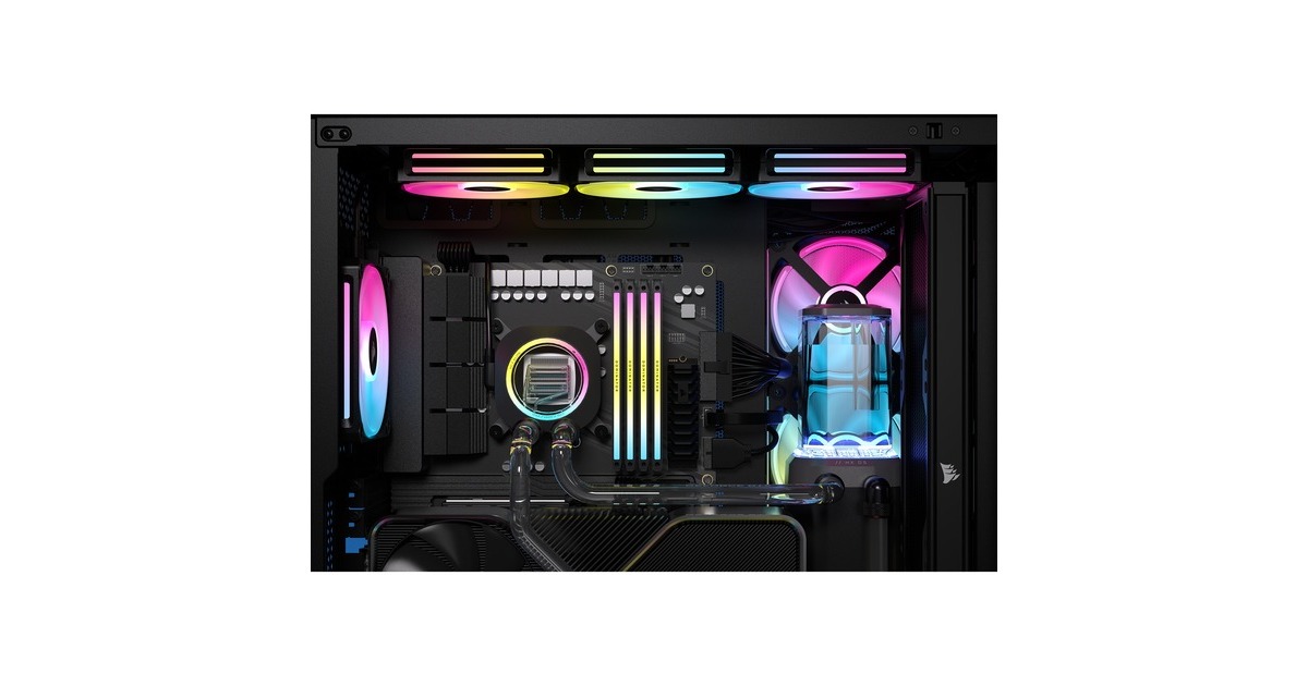 CORSAIR Hydro X ICUE Link XH405i Custom Water Cooling Kit - Hardline Loop With CPU Block, D5 Pump, 360mm Radiator & QX120 Fans (White)