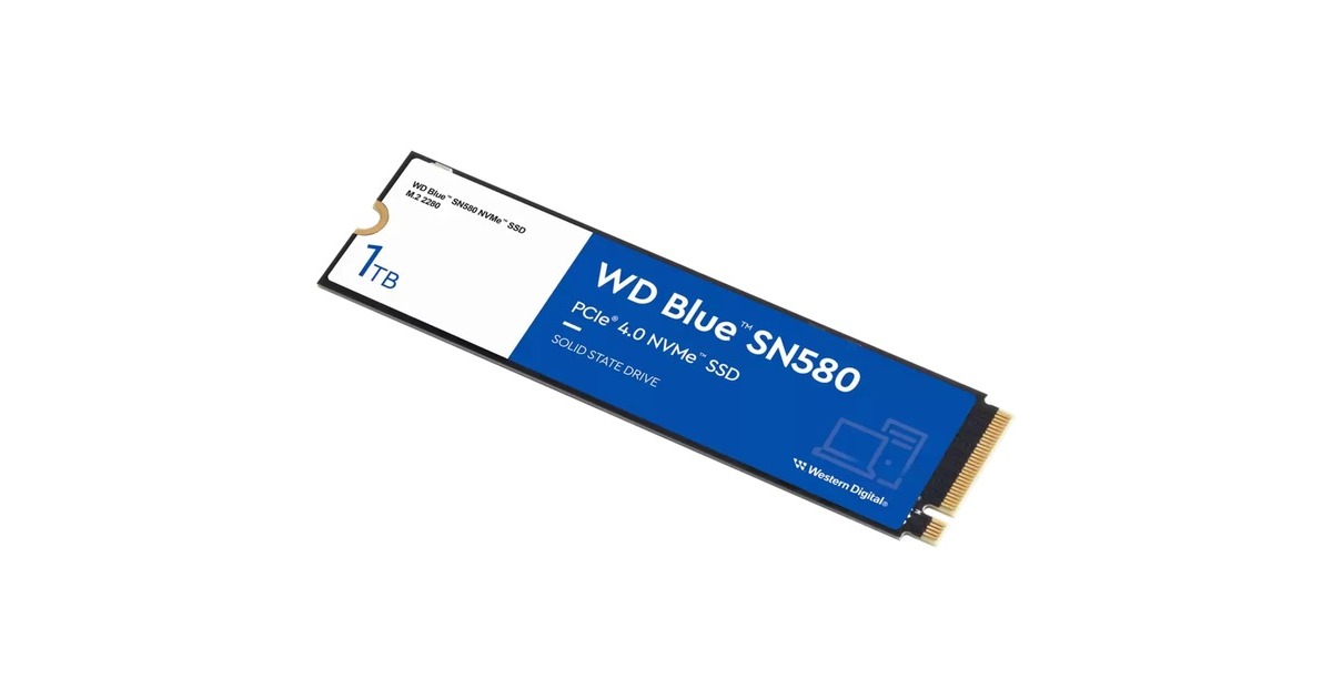 WD Blue SN580, 1 TB SSD Blauw/wit, WDS100T3B0E, M.2 2280