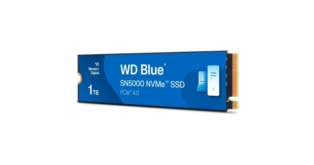 WD ブルー M.2 SSD 1TB WD Blue SN5000 NVMe 1 TB SSD Blauw, WDS100T4B0E, M.2 2280