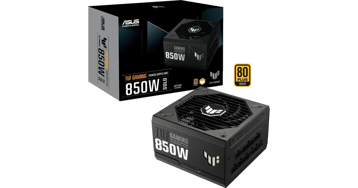 ASUS TUF Gaming Gold modulaire 850 watt voeding Zwart, 1x 12V-2x6