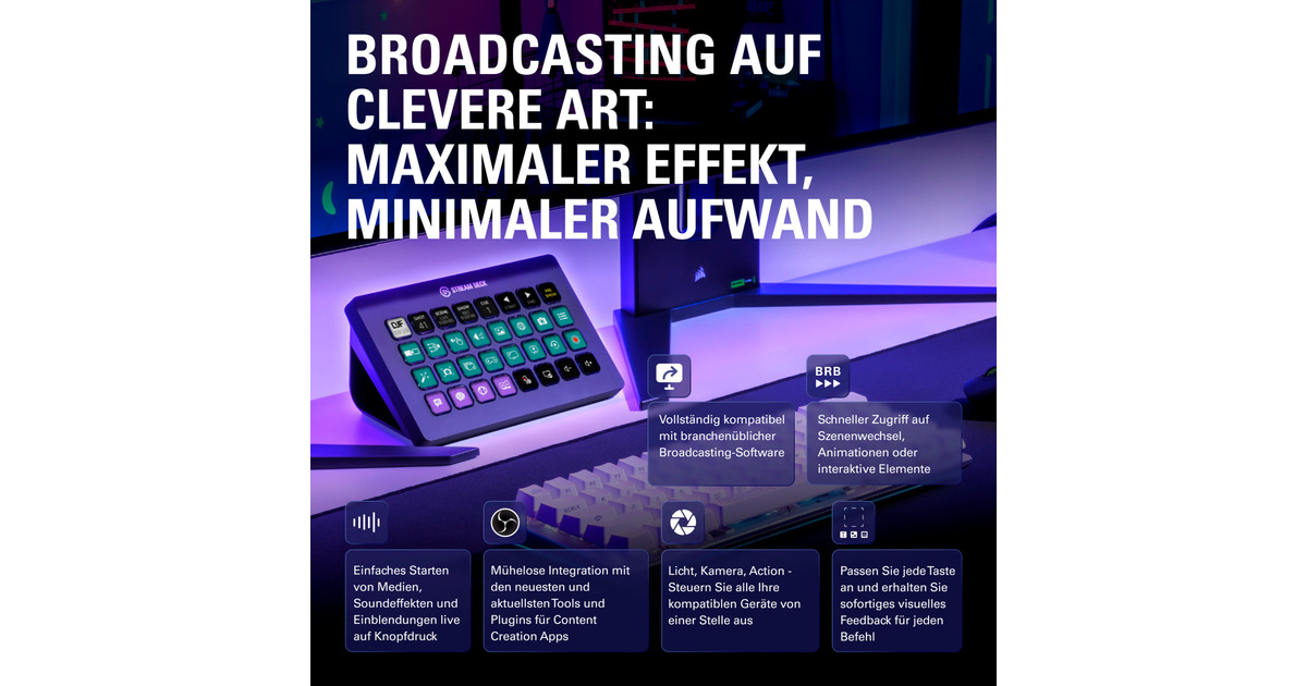 elgato Stream Deck XL keypad Zwart