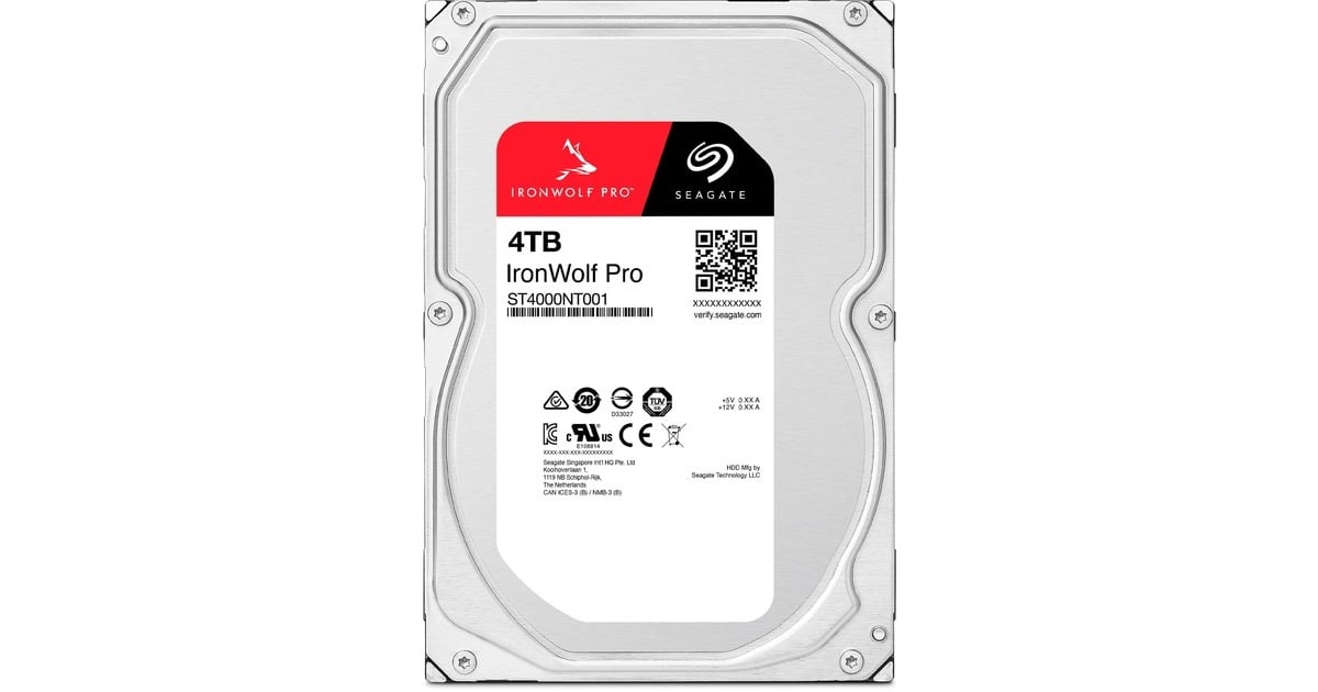 Seagate IronWolf Pro 4 TB harde schijf ST4000NT001, SATA/600, 24/7