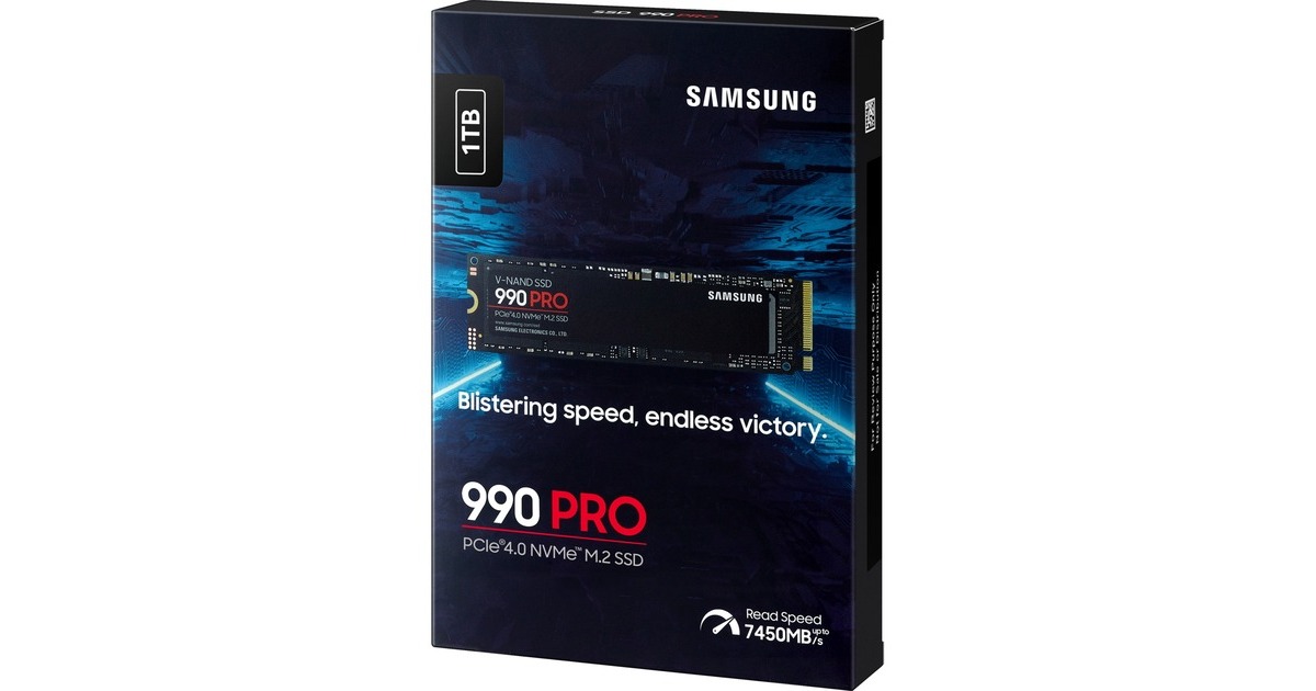 Samsung 990 PRO 1 TB SSD MZ-V9P1T0BW, PCIe Gen 4.0 x4, NVMe 2.0