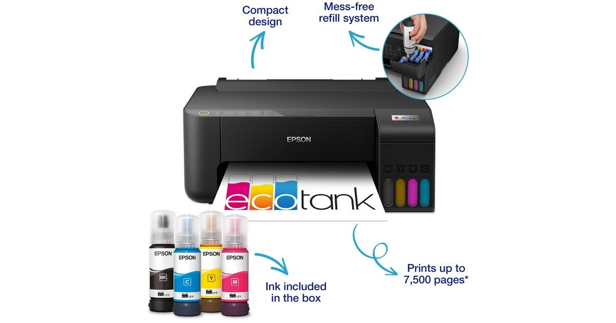 Epson EcoTank ET1810 A4 WiFiprinter met inkttank inkjetprinter Zwart