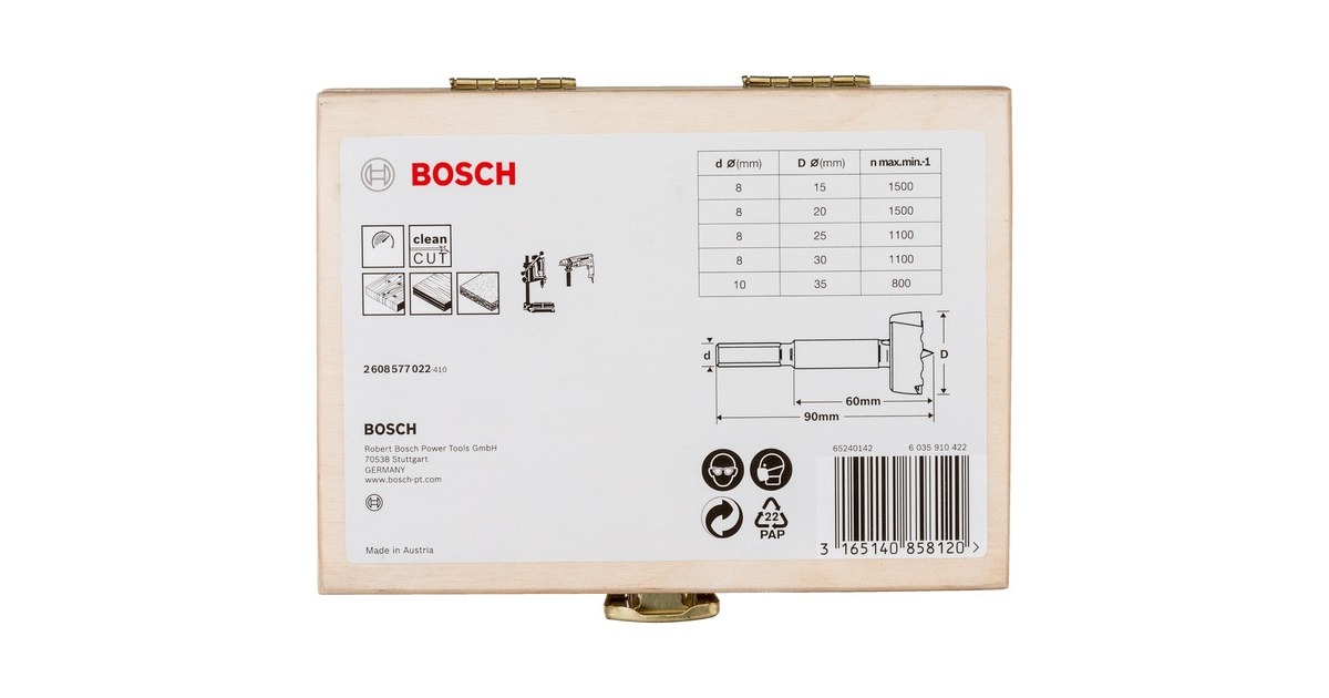 Bosch Professional 5tlg. Forstnerbohrer Set (für Holz, 15/20/25/30/35 mm, Länge 90 mm, Zubehör Bohrmaschine Bosch Professional 5tlg. Forstnerbohrer Set (für Holz, 15/20/25/30/35 mm, Länge 90 mm, Zubehör Bohrmaschine