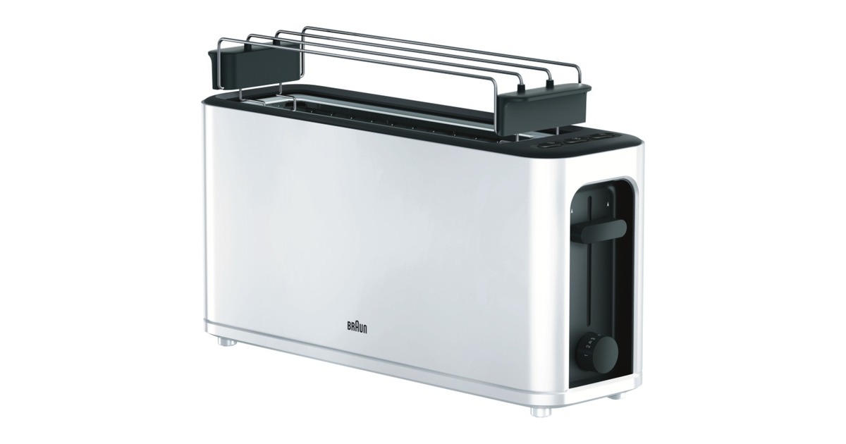 Tostapane Braun HT 3110 Purease - Design Compatto, Colore Bianco, Per Toast Uniformi E Croccanti