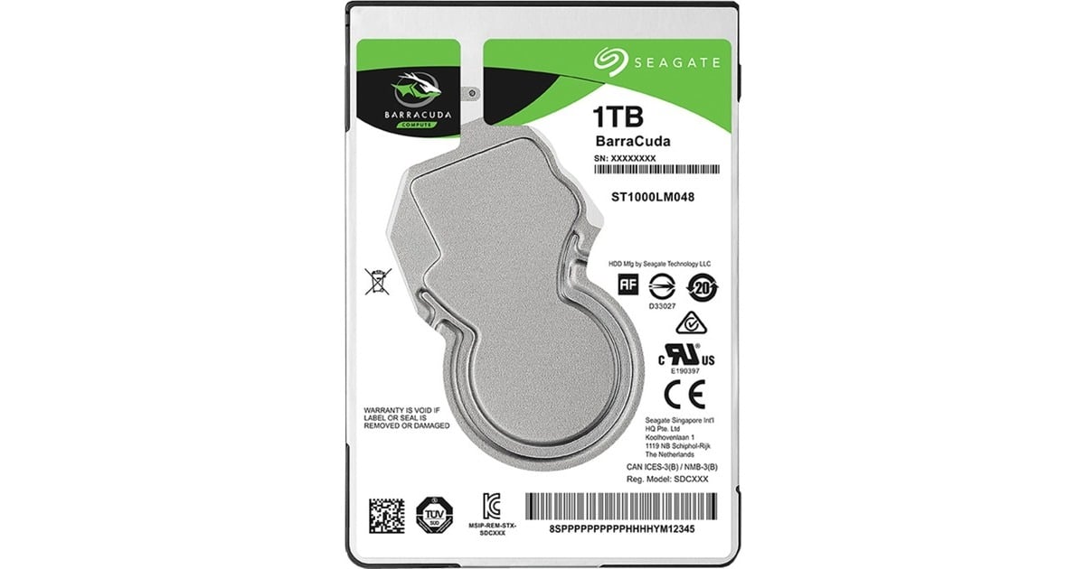 SATA / 600???7200?rpm???128?MBバッファ i8my1cf Seagate BarraCuda 1 TB harde schijf ST1000LM048, SATA/600