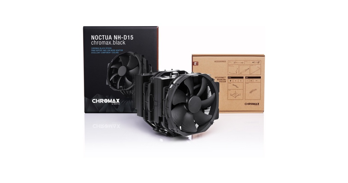 PC用ファン・クーラー Noctua NH-D15 chromax.black Noctua NH-D15 chromax.black CPU-koeler Zwart, PWM-aansluiting