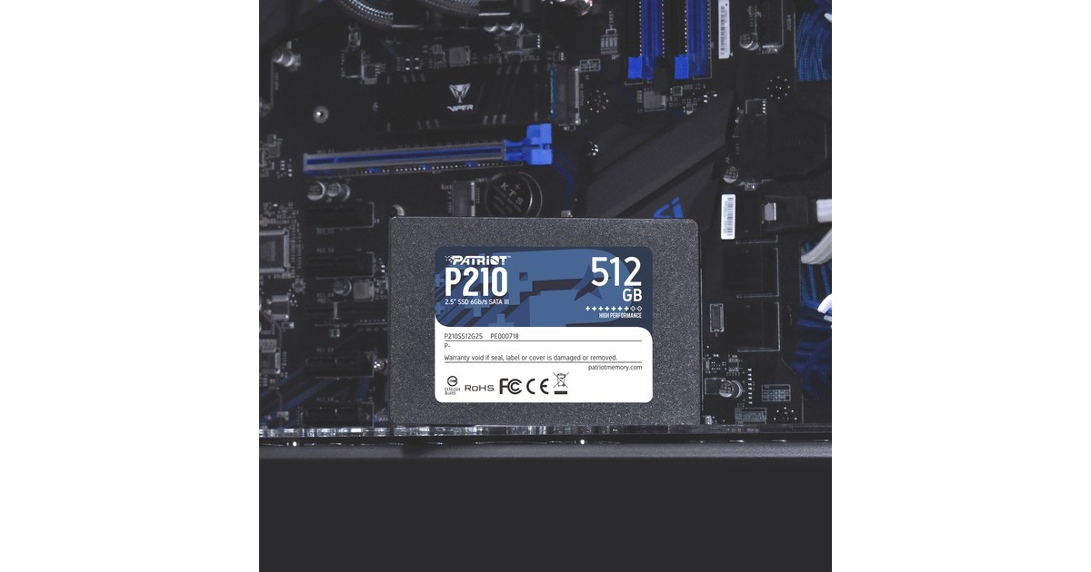 Patriot P210, 512 GB SSD Zwart, P210S512G25, SATA III