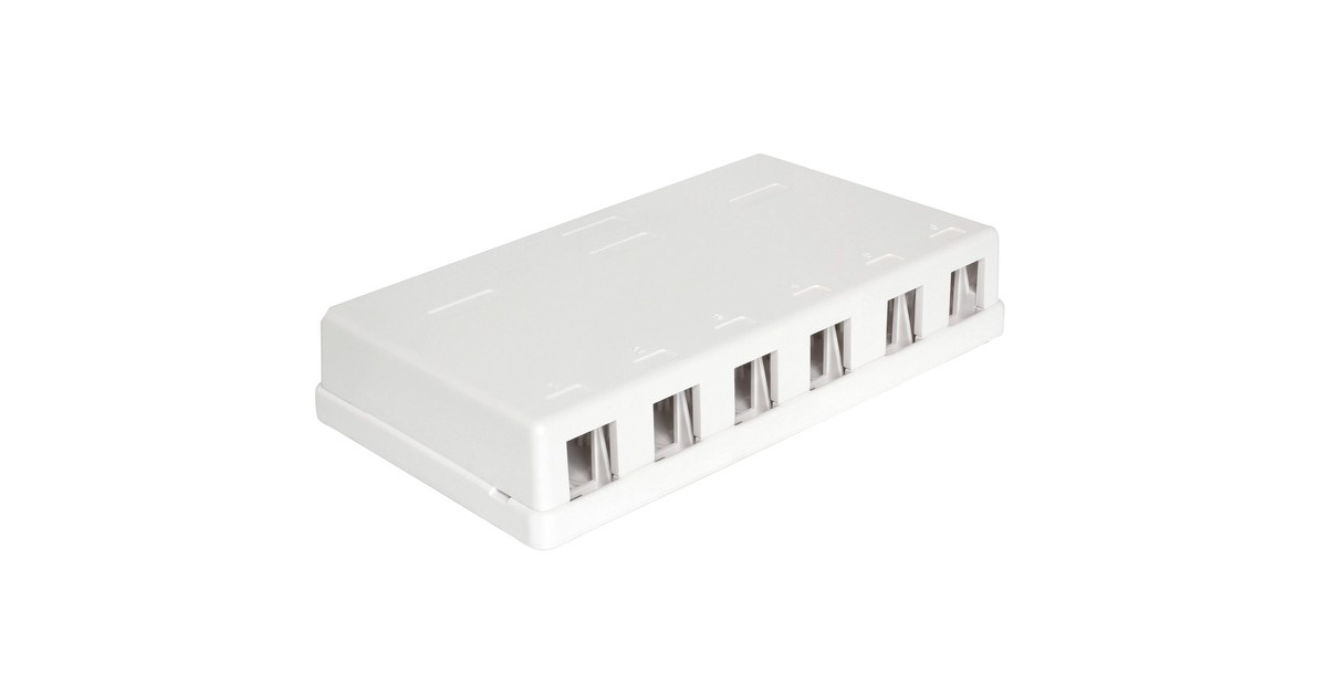 DeLOCK Keystone Surface Mounted Box 6 Port behuizing Wit