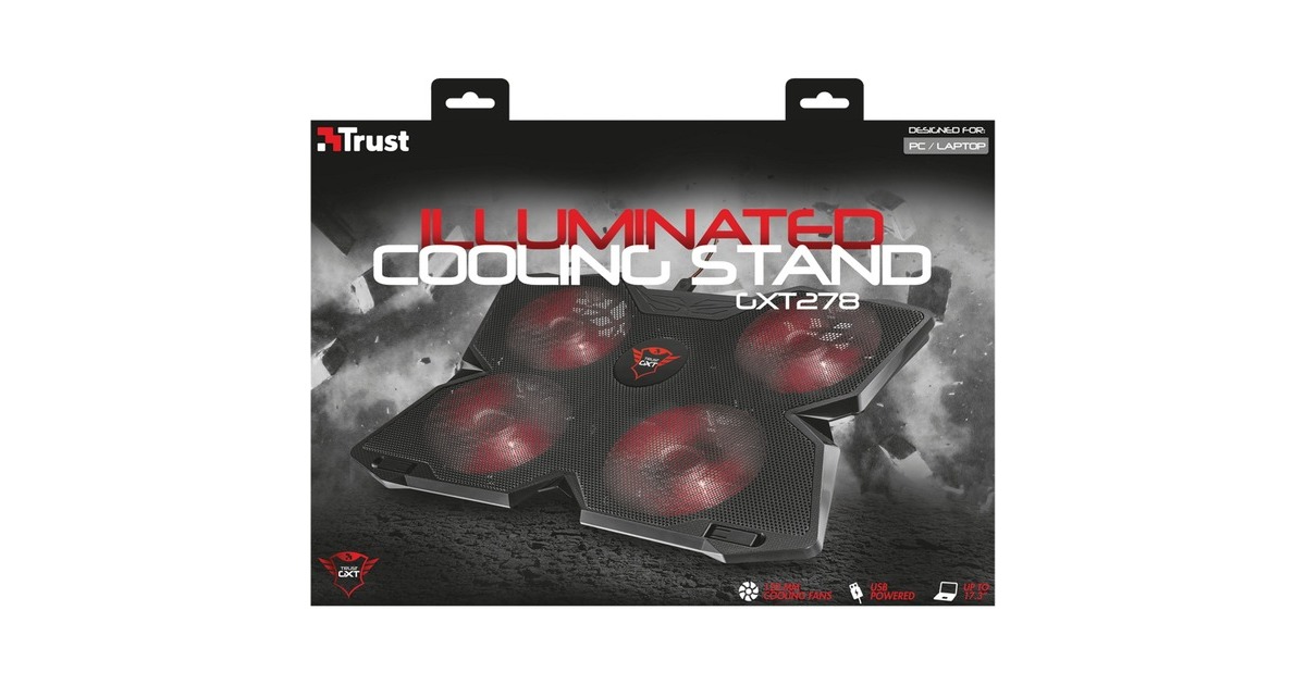 Trust GXT 278 Yozu Notebook Cooling Stand laptopkoeler Zwart, 20817