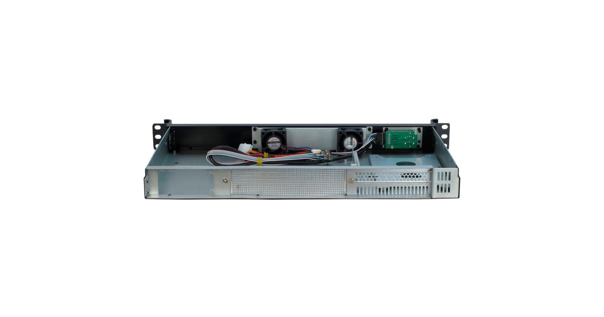 Inter-Tech 1U K-126L rack behuizing Zwart | 2x USB-A