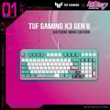 ASUS TUF Gaming K3 Gen II Hatsune Miku Edition, gaming toetsenbord Turquoise/wit, US lay-out, opto mechanisch, 96%, RGB