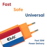 Club 3D Leeuwen USB-C®-oplader 30 watt Oranje