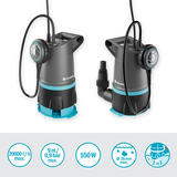 GARDENA 2-in-1 helder/vuil water dompelpomp 20000 BASIC, 20.000 l/u dompel- en drukpompen Grijs/zwart, 550 Watt, 20.000 l/u, met vlotterschakelaar