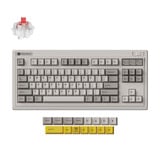 Keychron R3-M1 QMK Wireless Mechanical Keyboard, toetsenbord Grijs, US lay-out, Keychron Super Red, RGB, Cherry PBT, Hot swap, 2.4 GHz / Bluetooth 5.3 / USB-C