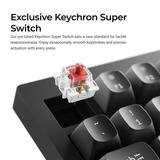 Keychron V6W-D1 8K QMK Wired Custom Mechanical Keyboard, toetsenbord Zwart, US lay-out, Keychron Super Red, RGB leds, Double-shot PBT, hot swap, 8K, Knop
