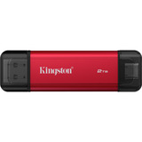 Kingston 2000GB 1.0/1.0 Dual Portable KIN externe SSD Rood/zwart, SPSD/1TB, USB-A 3.2 (10 Gbit/s), USB-C 3.2 (10 Gbit/s)