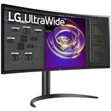 LG UltraWide 34WP85CP-B 34" Curved monitor Zwart, 2x HDMI, 1x DisplayPort, USB-A, USB-C, Sound