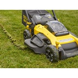 Stanley Fatmax V20 Brushless Grasmaaier Zwart/geel, 2x Accu en oplader inbegrepen