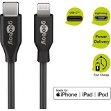 goobay Lightning - USB-C oplaad en synchronisatiekabel Zwart, 2 meter