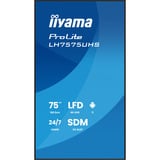 iiyama ProLite LH7575UHS-B2AG 75" 4K Ultra HD Public Display Zwart (mat), 3x HDMI | 1x DisplayPort | LAN | WiFi | 24/7