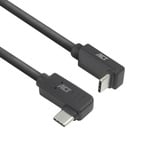 ACT Connectivity USB 3.2 USB-C (omhoog/omlaag haaks) naar USB-C (links/rechts haaks) kabel Zwart, 10 Gbit/s, 60W, 1 meter