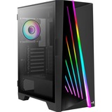 Aerocool Mirage-G-BK-v1 midi tower behuizing Zwart | 3x USB-A | Window