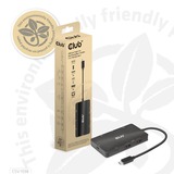 Club 3D USB-C 3.2 Gen2 naar Dual DisplayPort 4k60Hz 7-in-1 Portable Dock dockingstation Zwart