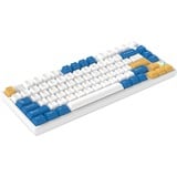 HelloGanss HS75T GC08, toetsenbord Wit/donkerblauw, US lay-out, Gateron Yellow, 75%, RGB leds, PBT Doubleshot keycaps, hot swap, 2,4 GHz / Bluetooth / USB-C